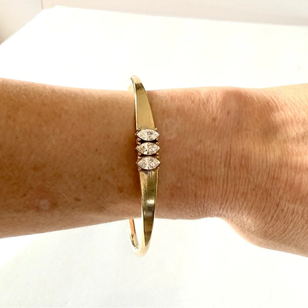 Lee Angel for NEIMAN MARCUS | NWT | Classic Gold Cuff With Marquis Crystals - Picture 7 of 8